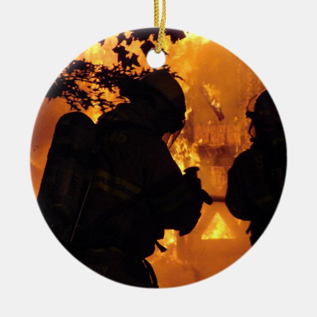 Firefighter Team Ceramic Ornament (Front)