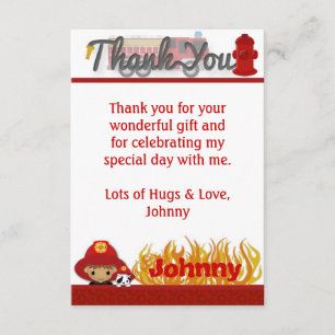 FIREFIGHTER Thank You 3.5"x5" (FLAT style) FF02A Card