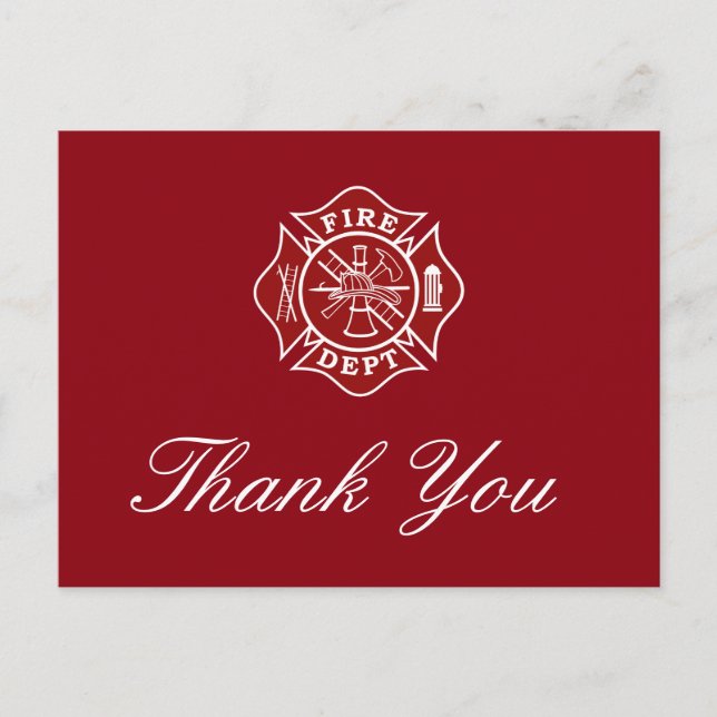 Firefighter Thank You Card (Front)