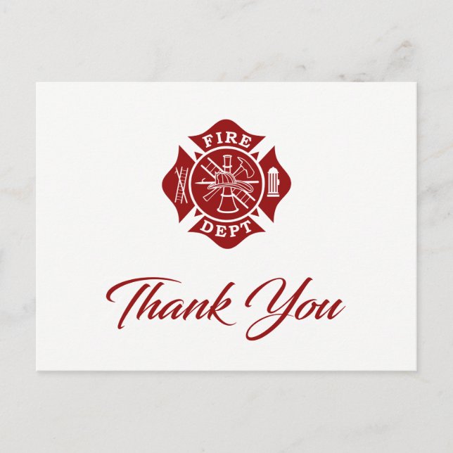 Firefighter Thank You Card (Front)