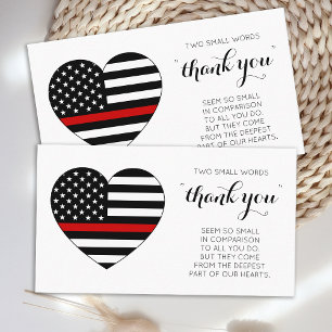 Firefighter Thank You Fire Station Thin Red Line Business Card