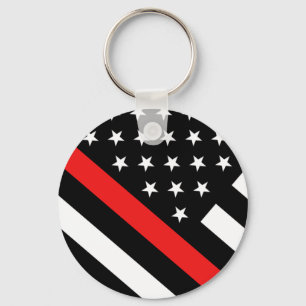 Firefighter - The Thin Red Line Flag Key Ring