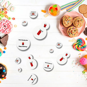 Firefighter Theme white Birthday Bilingual Boy Confetti