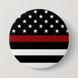 Firefighter Thin Red Line 7.5 Cm Round Badge