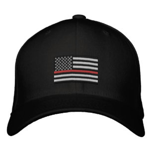 Firefighter Thin Red Line American Flag Embroidered Hat
