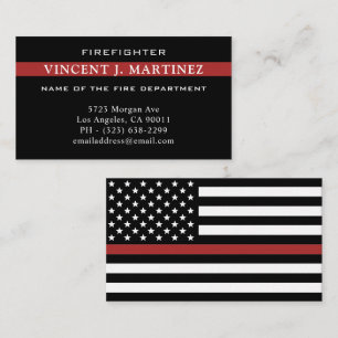 Firefighter Thin Red Line Fire Department Business Card