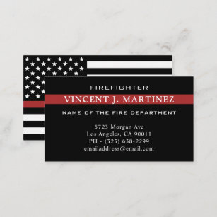 Firefighter Thin Red Line Fire Department Business Card