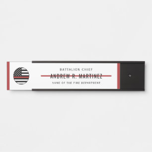 Firefighter Thin Red Line Fire Rescue Department Door Sign