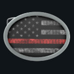 Firefighter Thin Red Line Flag Belt Buckle<br><div class="desc">Firefighter Thin Red Line Flag</div>