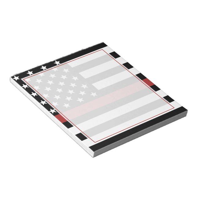 Firefighter Thin Red Line Flag Fire Dept. Notepad (Angled)