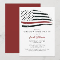 Firefighter Thin Red Line Flag Graduation Party