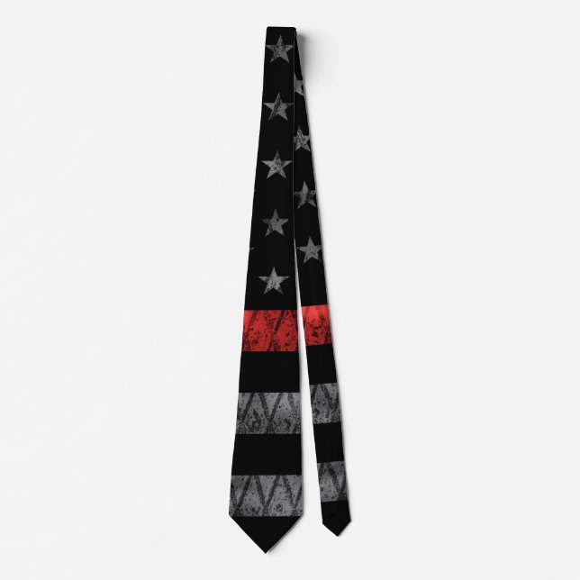 Firefighter Thin Red Line Flag Tie (Front)