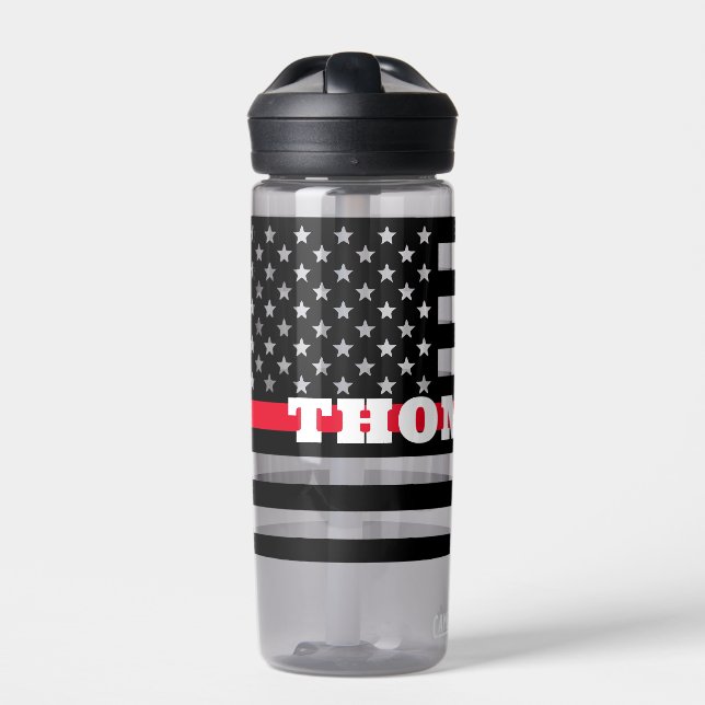 Firefighter Thin Red Line Water Bottle (Front)