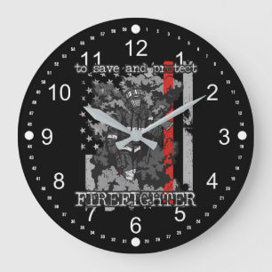 Firefighter To Save and Protect Large Clock