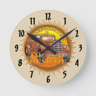 Firefighter To The Rescue clock