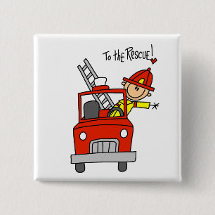 Firefighter to the Rescue T-shirts and Gifts 15 Cm Square Badge