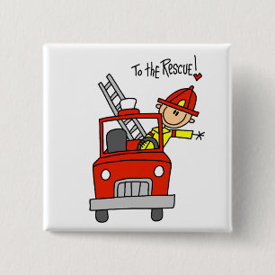 Firefighter To the Rescue Tshirts and Gifts 15 Cm Square Badge