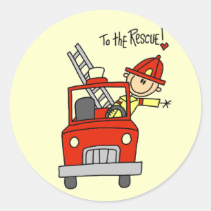 Firefighter To the Rescue Tshirts and Gifts Classic Round Sticker