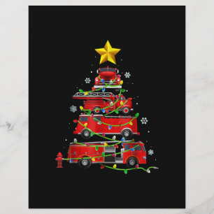 Firefighter Truck Christmas Tree Men Women Custom Letterhead