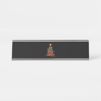 Firefighter Truck Christmas Tree Men Women Desk Name Plate
