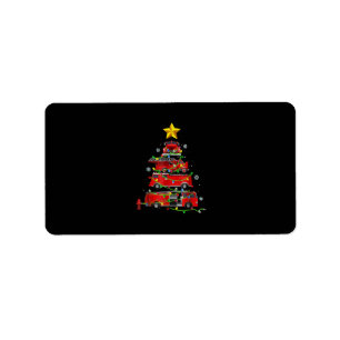 Firefighter Truck Christmas Tree Men Women Label