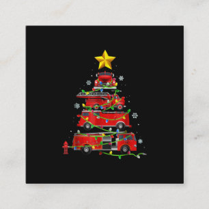 Firefighter Truck Christmas Tree Men Women Square Business Card