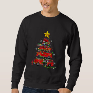 Firefighter Truck Christmas Tree Men Women Sweatshirt