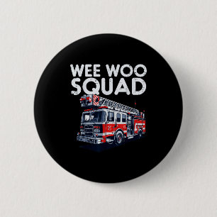 Firefighter Truck Wee Woo Squad Fireman Men Boys K 6 Cm Round Badge