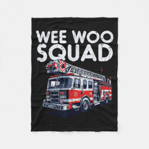 Firefighter Truck Wee Woo Squad Fireman Men Boys K Fleece Blanket