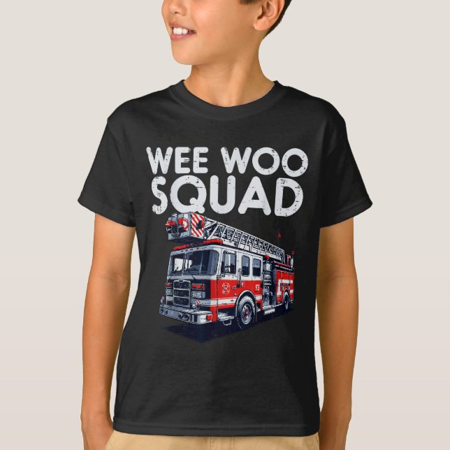 Firefighter Truck Wee Woo Squad Fireman Men Boys K T-Shirt (Front)