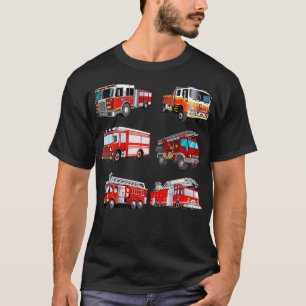 Firefighter Types of Fire Truck Boy Toddler Kids F T-Shirt