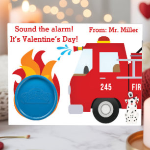 Firefighter Valentine's Play Doh gift card