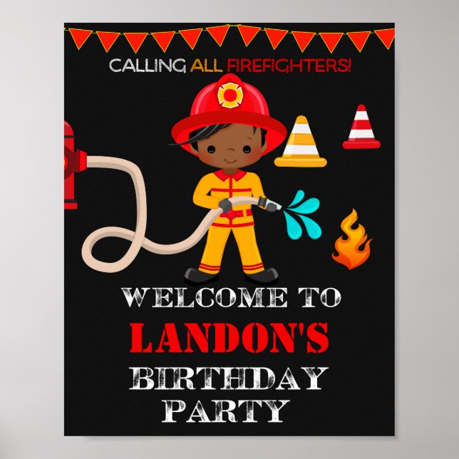 Firefighter welcome party sign Firefighter poster (Front)