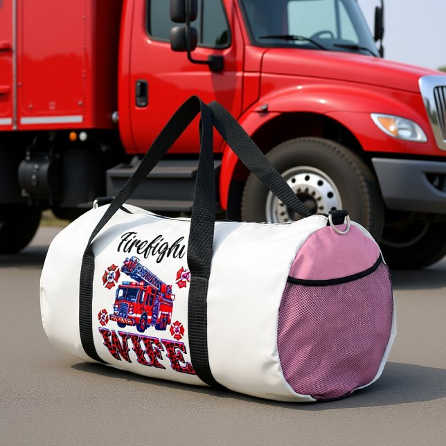 Firefighter Wife Fire Truck Love Duffle Bag (Creator Uploaded)