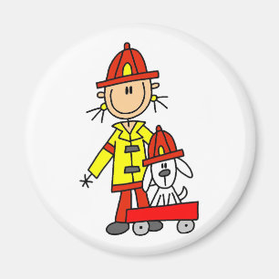 Firefighter with Dalmation Tshirts and Gifts Magnet