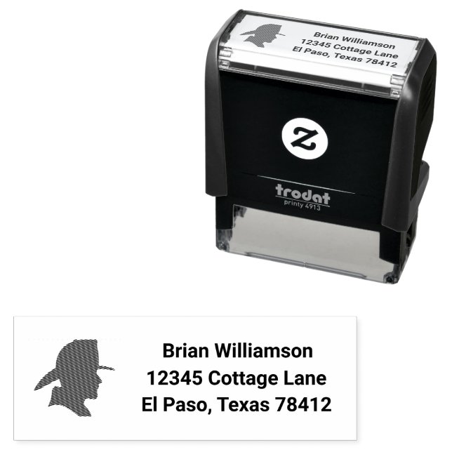 Firefighter with Helmet on  Self-inking Stamp (In Situ)