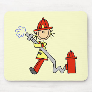 Firefighter with Hose Tshirts and Gifts Mouse Pad