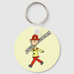 Firefighter with Ladder Tshirts and Gifts Key Ring
