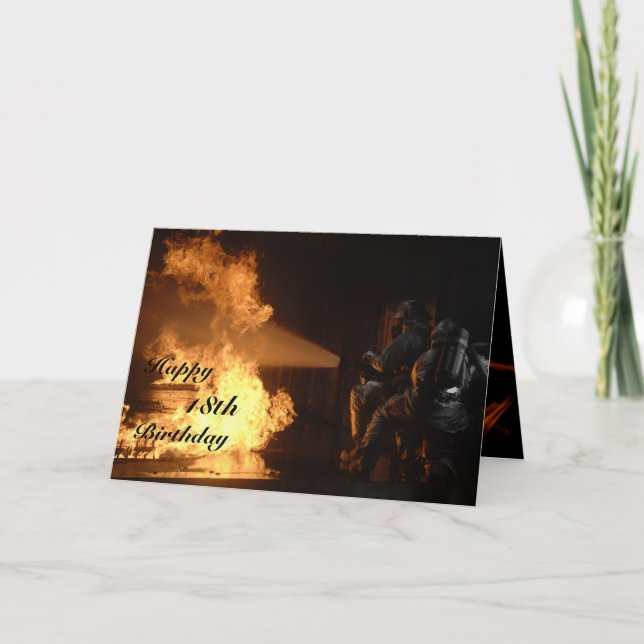 Firefighter's 18th Birthday Card (Front)