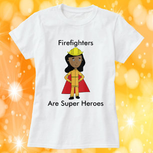 Firefighters Are Super Heroes Black Female T-Shirt
