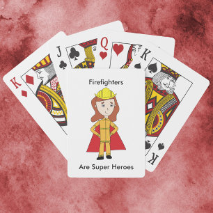 Firefighters Are Super Heroes Female Funny Playing Cards
