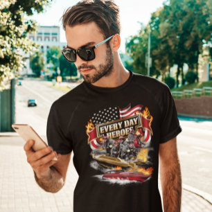 Firefighters Battling Boat Blaze T-Shirt