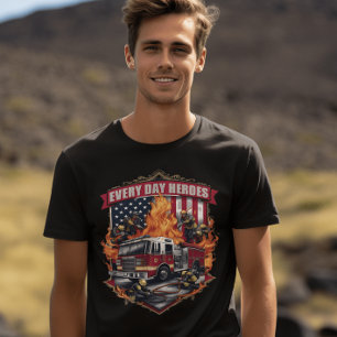 Firefighters Battling Flames T-Shirt