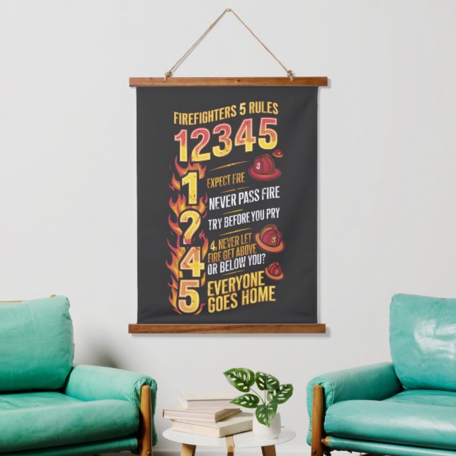 Firefighters Code: Rules of Bravery Hanging Tapestry (Living Room)