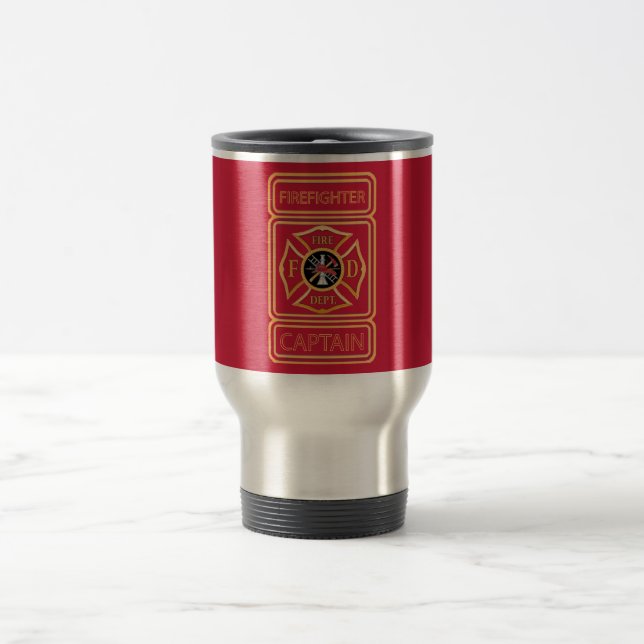 Firefighter's Cross Custom Captain Travel Mug (Center)