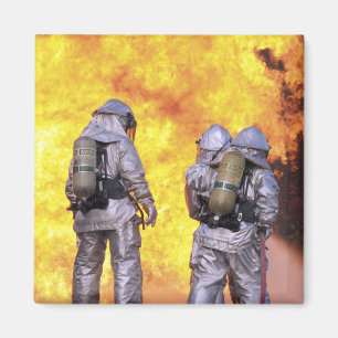 Firefighters extinguish an aircraft fire magnet