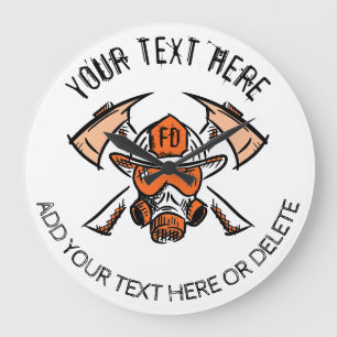 Firefighters. Fire Department. Gift Idea Template Large Clock