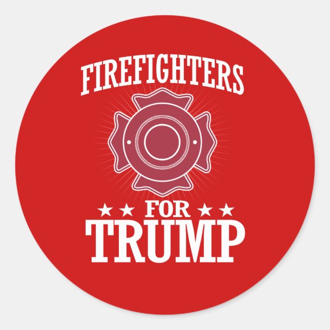 FIREFIGHTERS FOR TRUMP CLASSIC ROUND STICKER (Front)