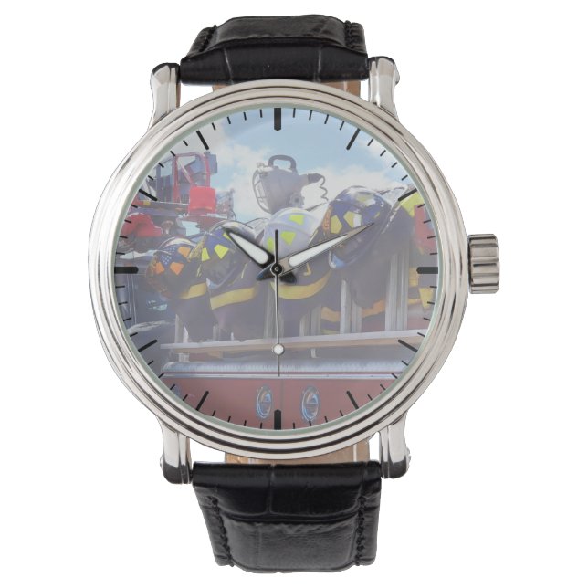 Firefighters - Helmet on Fire Truck Watch (Front)