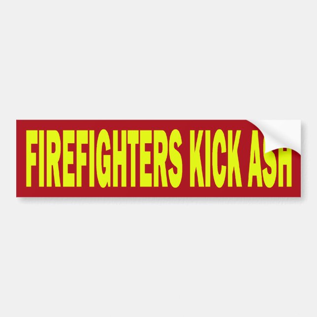 FIREFIGHTERS KICK ASH - BUMPER STICKER (Front)